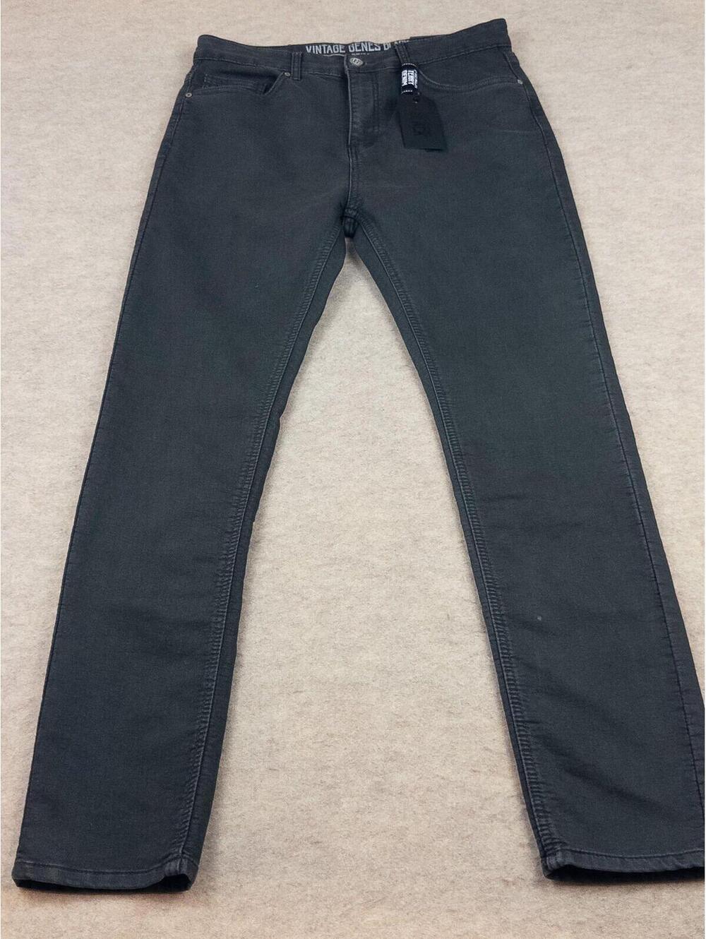 Vintage Genes Black Slim Fit Black Denim Jeans W34 L32